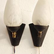 Metal and glass sconces. Spain, 1970s.