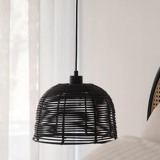 Black wicker pendant light