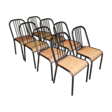 Set of 8 chairs in tubular metal