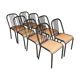 Set of 8 chairs in tubular metal