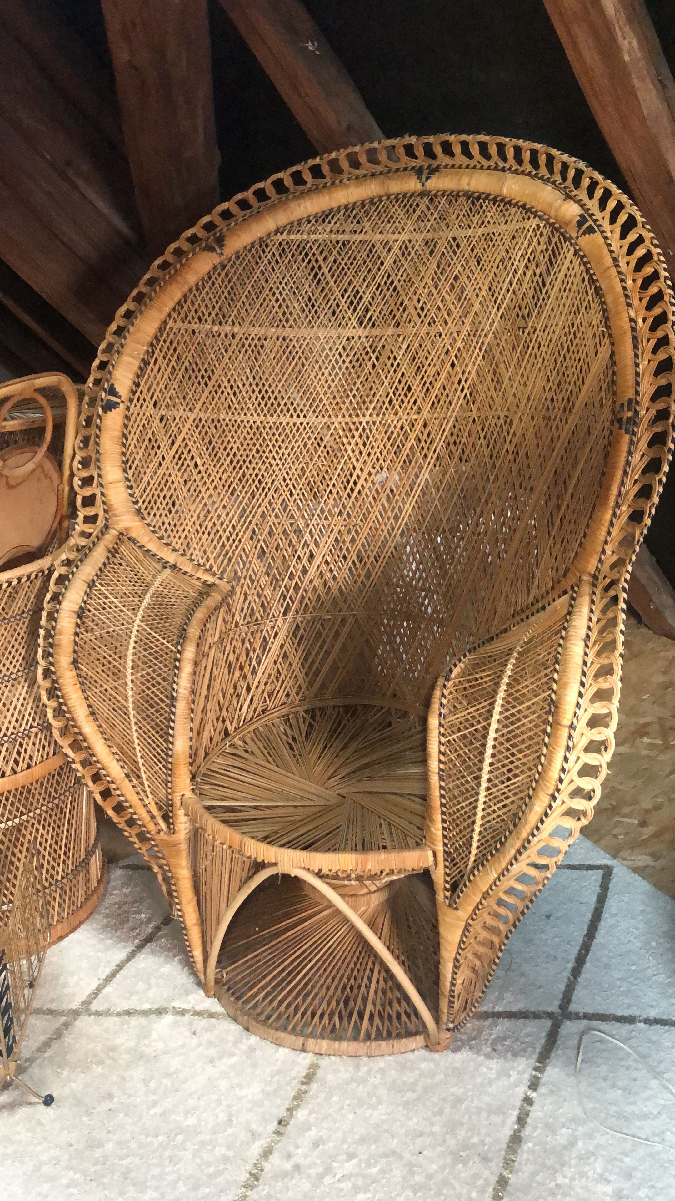 Vintage rattan armchair Emmanuelle
