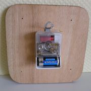 Clock in mahogany formica, metal, wood, glass, in its original box - Brand KIPLE - 70s