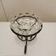 Metal base glass candle holder