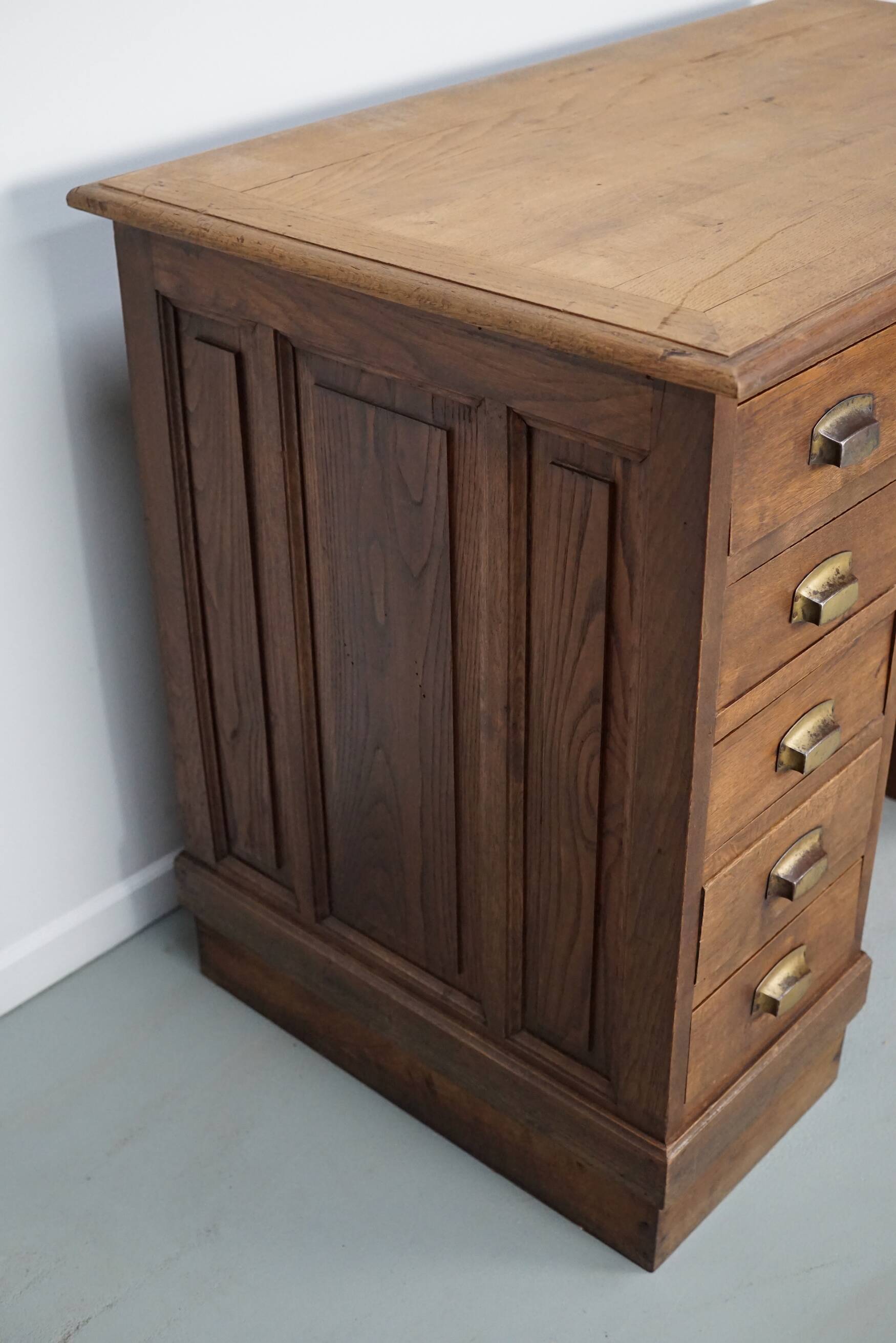 French oak shop counter / desk or kitchen island, 1950s