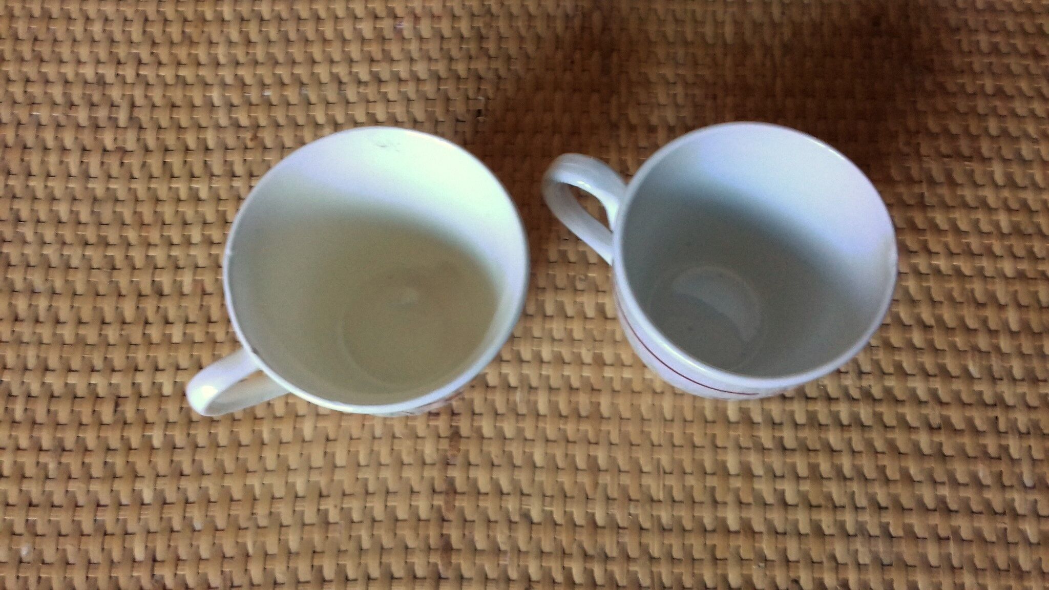 Duo coffee cups Art Deco Sarreguemines Denise & Badonviller Roses collection