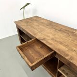 Large old trading counter in solid pine