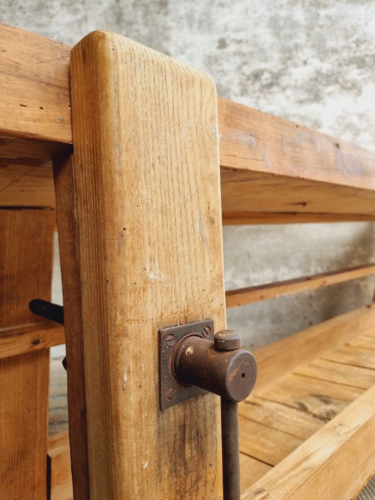 Old workbench XXL side table counter