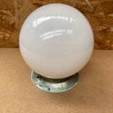 Old Ceiling Light Sconce Opaline Ball + Vintage Aluminum Support