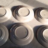 6 flat plates Orchies Moulin des loups jaunes with black edging