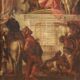 Antique painting Jesus and Herod from 17th century