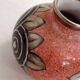 Small Art Deco round vase signed A. Renoleau, stylised floral decoration 1920s.