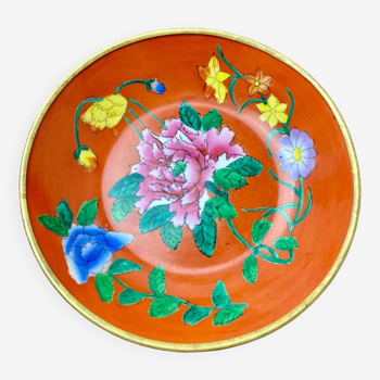 Decorative porcelain and brass plate