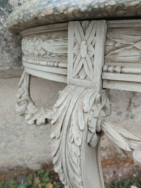 Belle console ancienne en bois avec. Plateau marbre style louis xvi