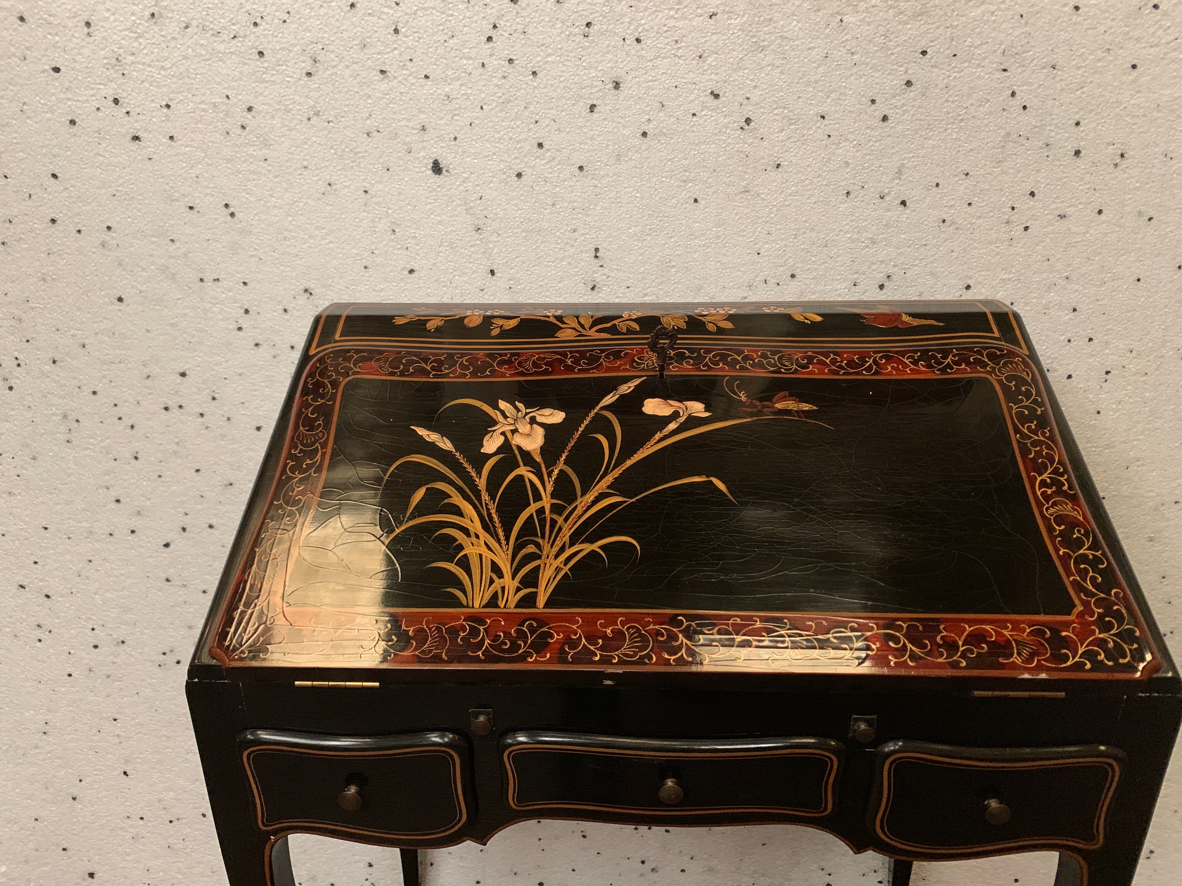 Louis XV style slope desk in lacquer of china XX century