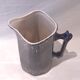 Old Cobalt Blue Earthenware Jug with Enamel Decoration