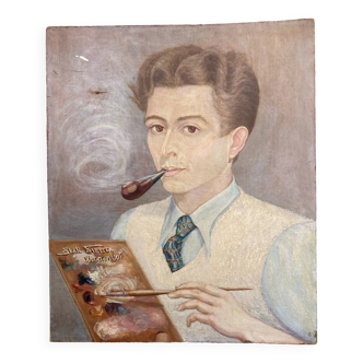 Portrait de jeune homme à la pipe
