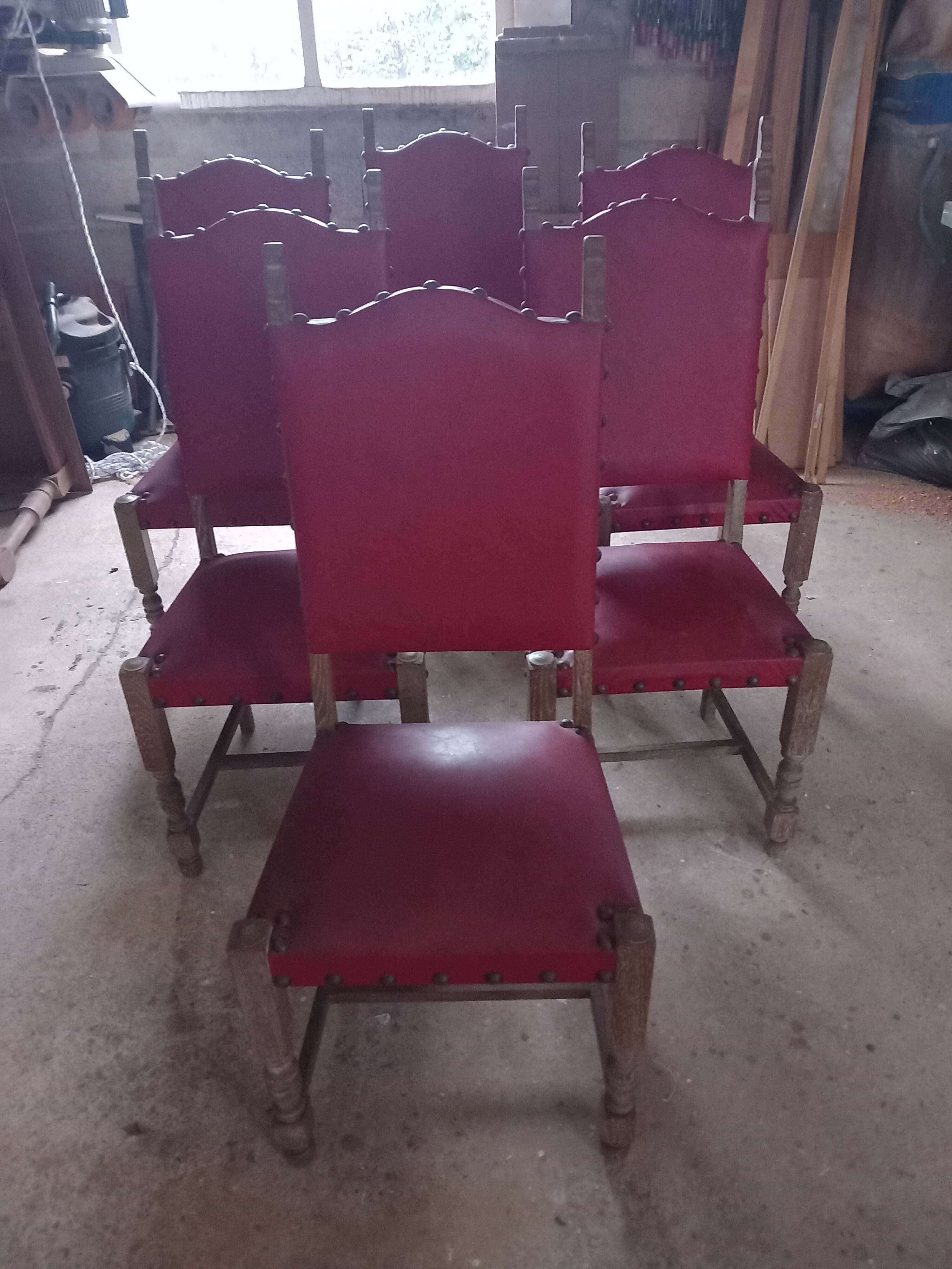6 vintage oak chairs