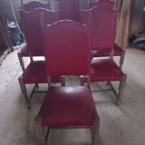 6 vintage oak chairs