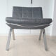 Pair of black leather loung chairs by Hans Eichenberger for Girsberger