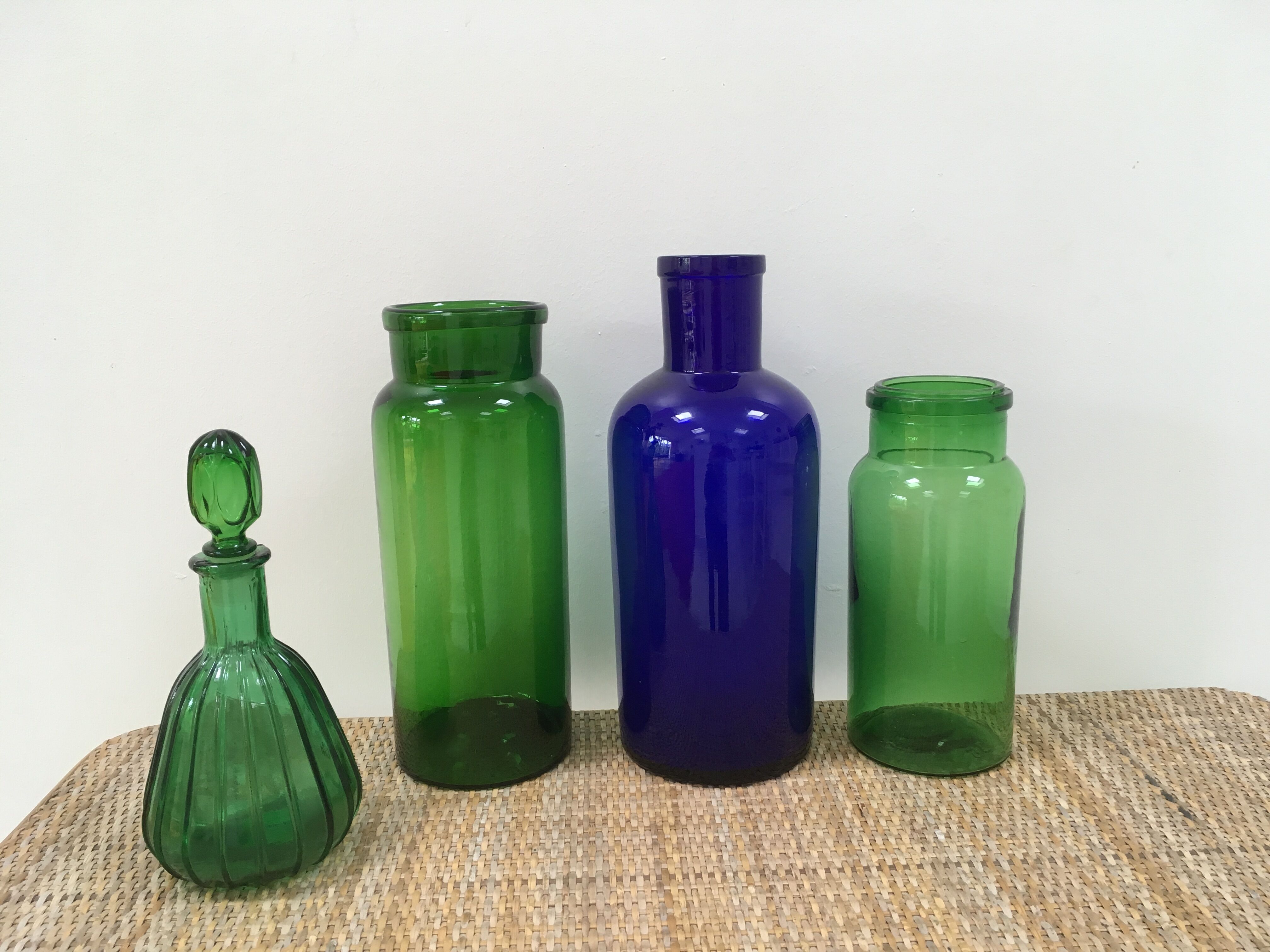 Large blue pharmaceutical vial