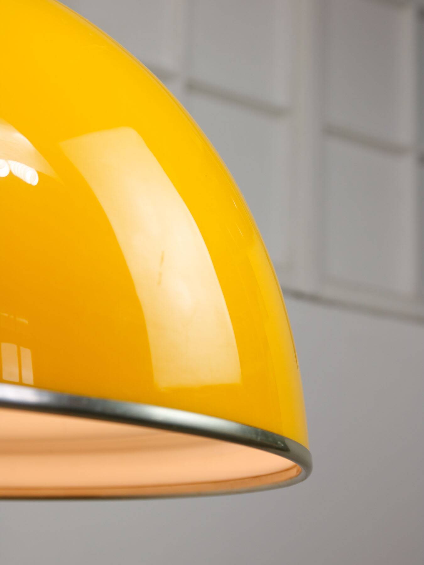 Rare Large Yellow Space-age Pendant from Guzzini, 1970s