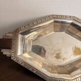 Plateau Flat Basket Bread Fruit Vegetable Art Deco Silver Metal