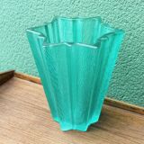 Molded pressed glass vase, 12-pointed star