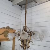 Old bronze chandelier 8 lights, 128cms h