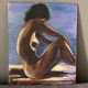 Painting. 1970. Woman sitting.