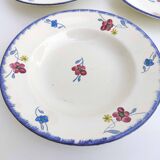 Set of 3 hollow plates in earthenware model Mary-Lou Digoin Sarreguemines