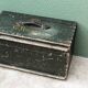 Old wooden travel trunk