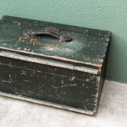 Old wooden travel trunk