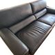 Large 3-seater anthracite leather sofa Roche Bobois