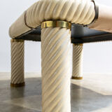 Brass and glass coffee table by Tommaso Barbi 1970'
