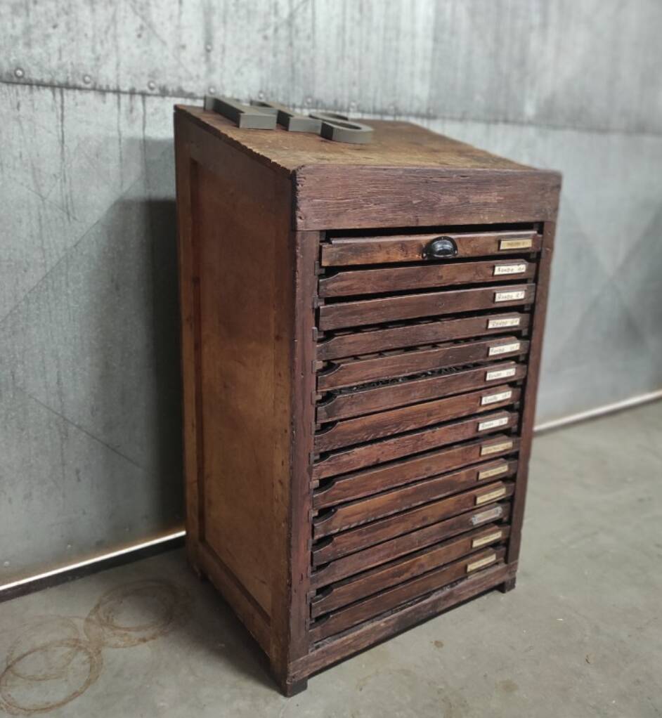 Meuble typographique vintage | Commode typographique authentique