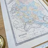 Russia, old map, printed in 1852.