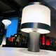 Vintage table lamp • gioffredo reggiani • cylinder • brushed steel • 1970