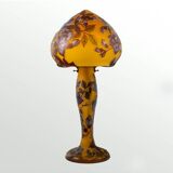 Lampe Champignon en verre multicouche à décor de fleurs