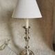 Candle holder in silver bronze, Louis XVI style, mounted in lamp