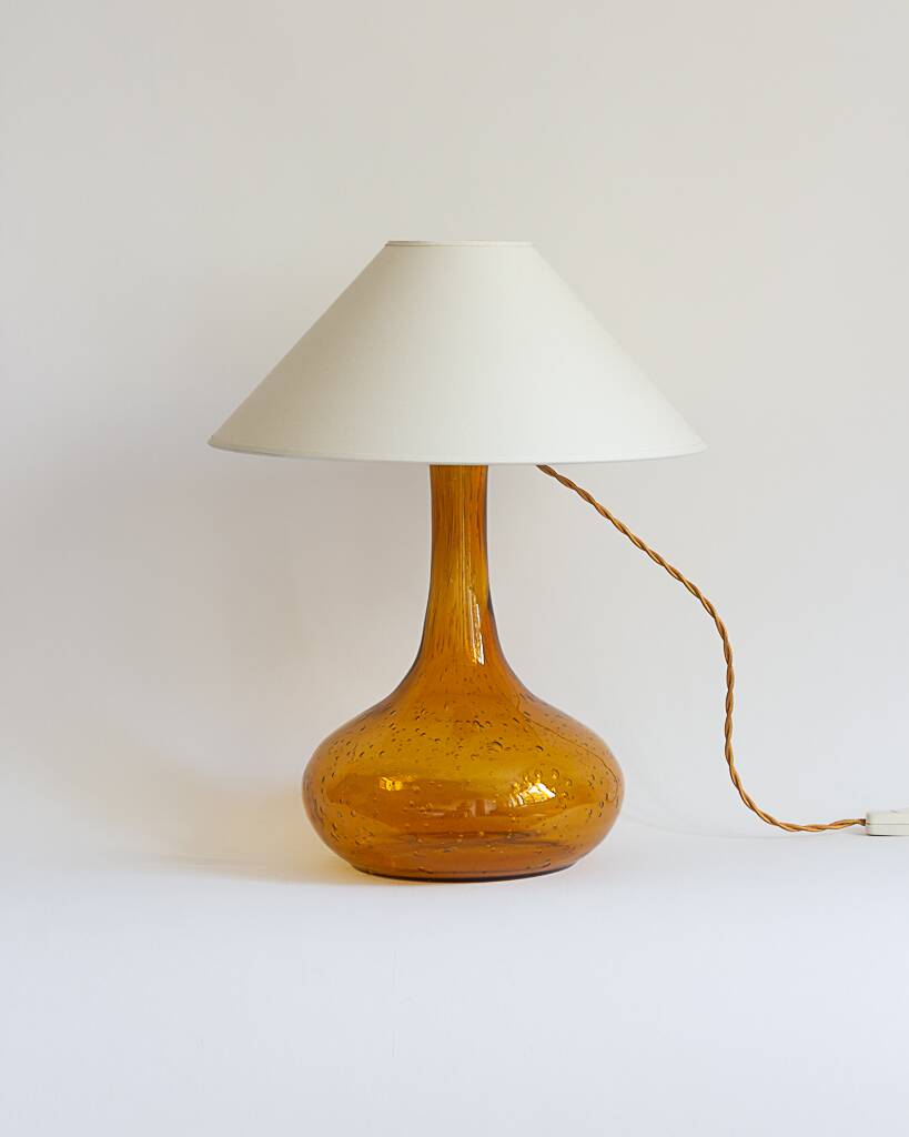 Bubble blown glass lamp base, 60s/70s