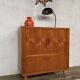 Petite Enfilade vintage à 2 portes coulissantes 1 abattant bar en teck Longueur 88 cm