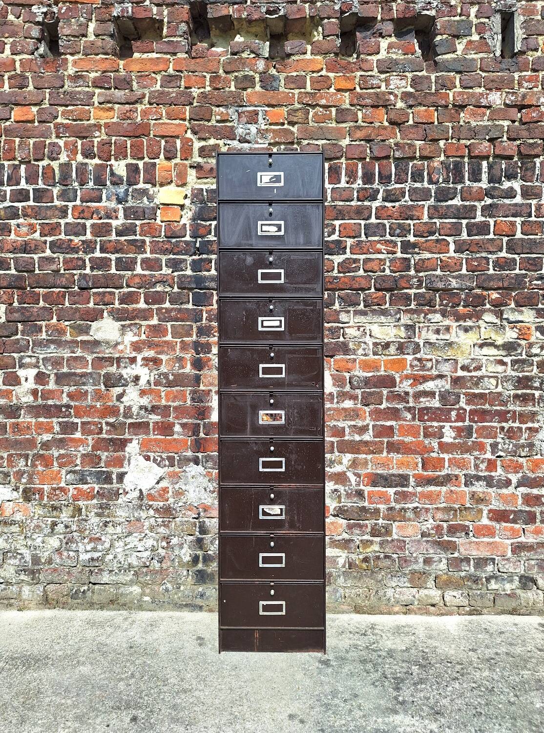 Roneo furniture with vintage metal flaps, old filing cabinet