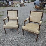 Paire de fauteuils style Louis XVI