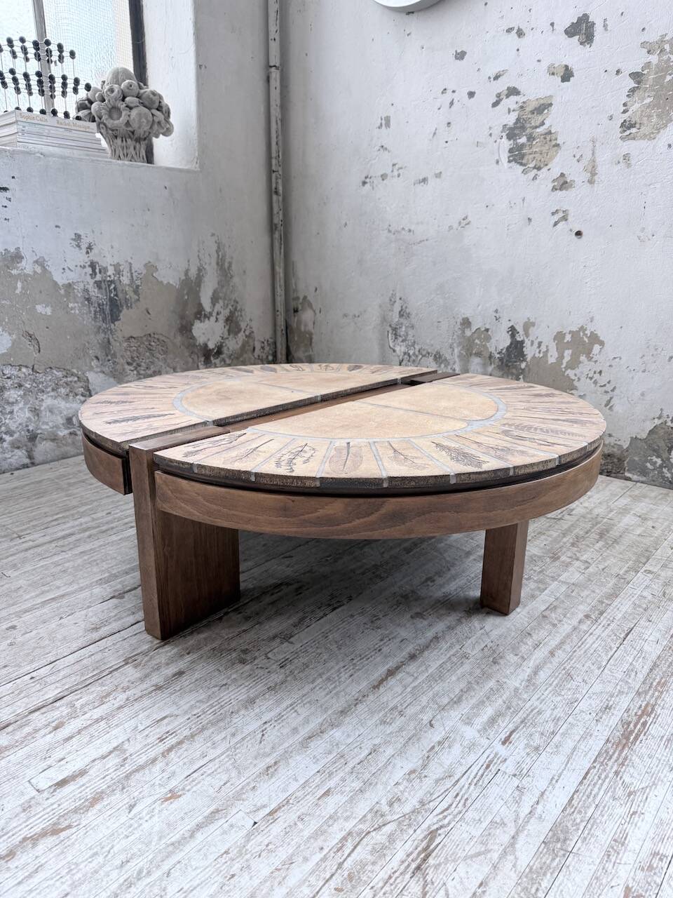 Table basse Roger Capron « grain de café »