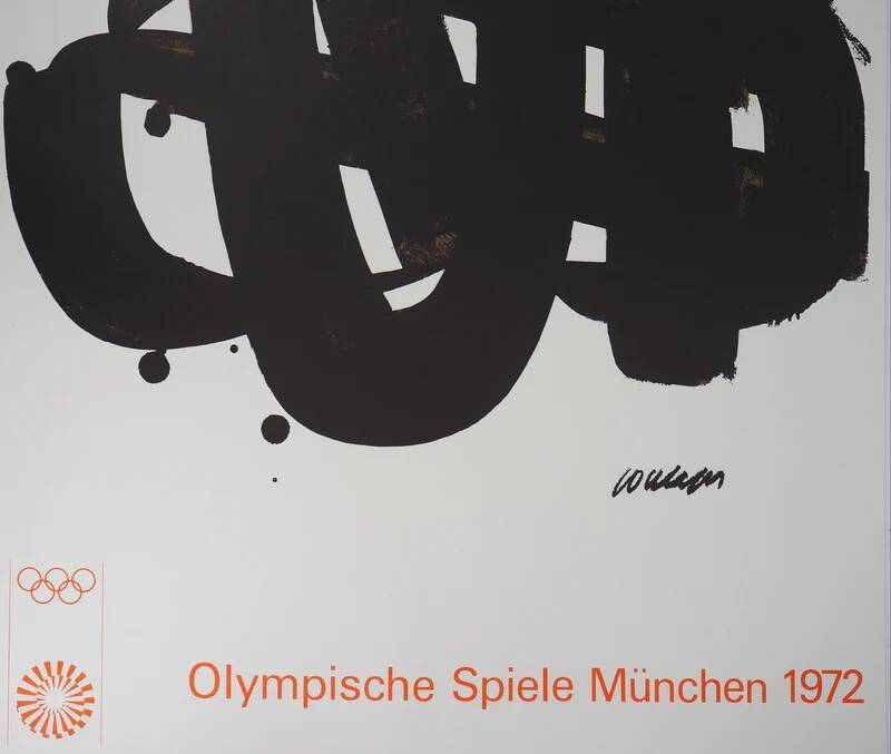 Pierre Soulages : Jeux Olympiques de Munich, lithographie originale signée