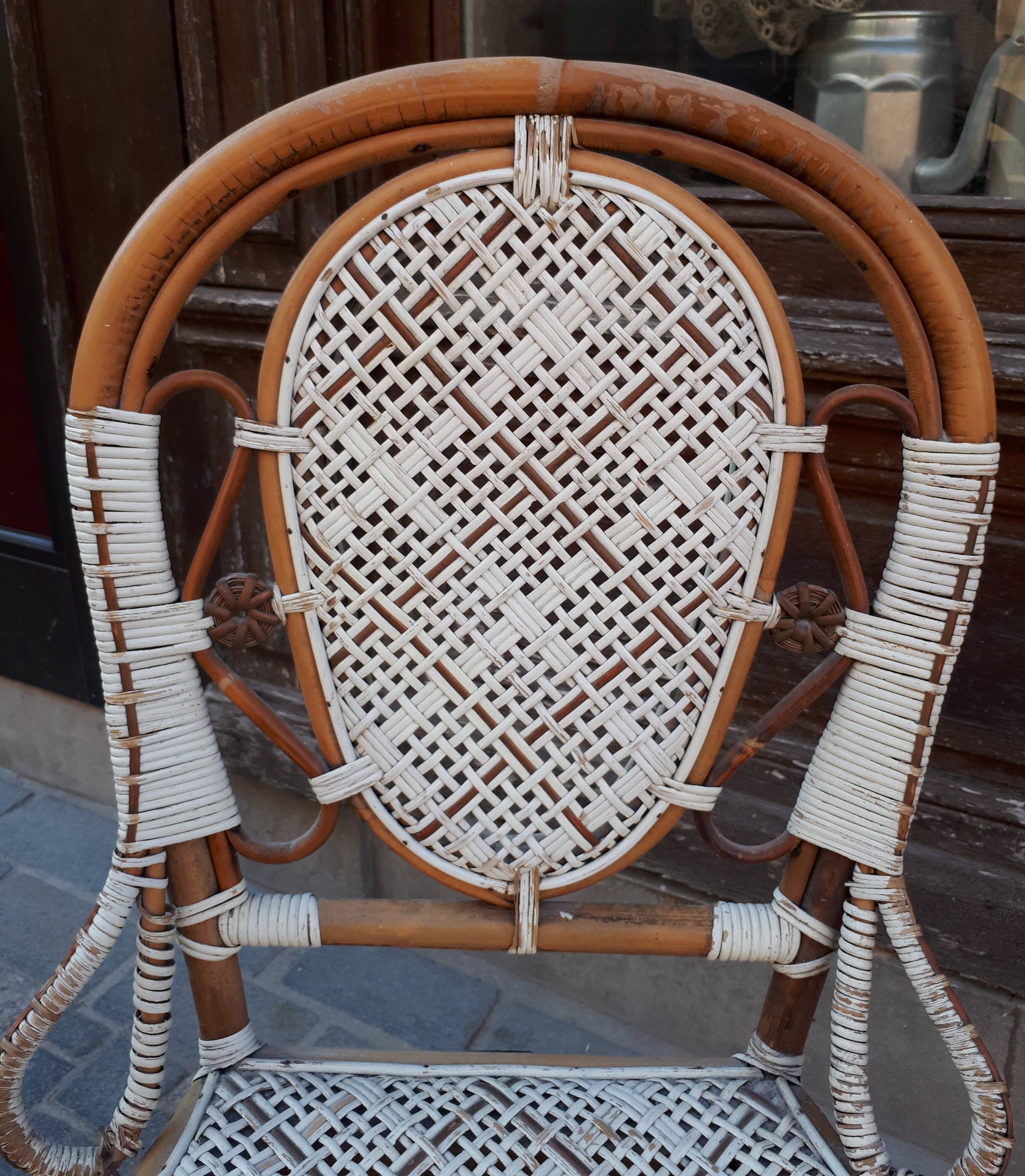 Perret and Vibert Paris rattan bistro chair