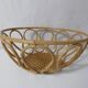 metal fruit bowl in imitation rattan and caning vintage design