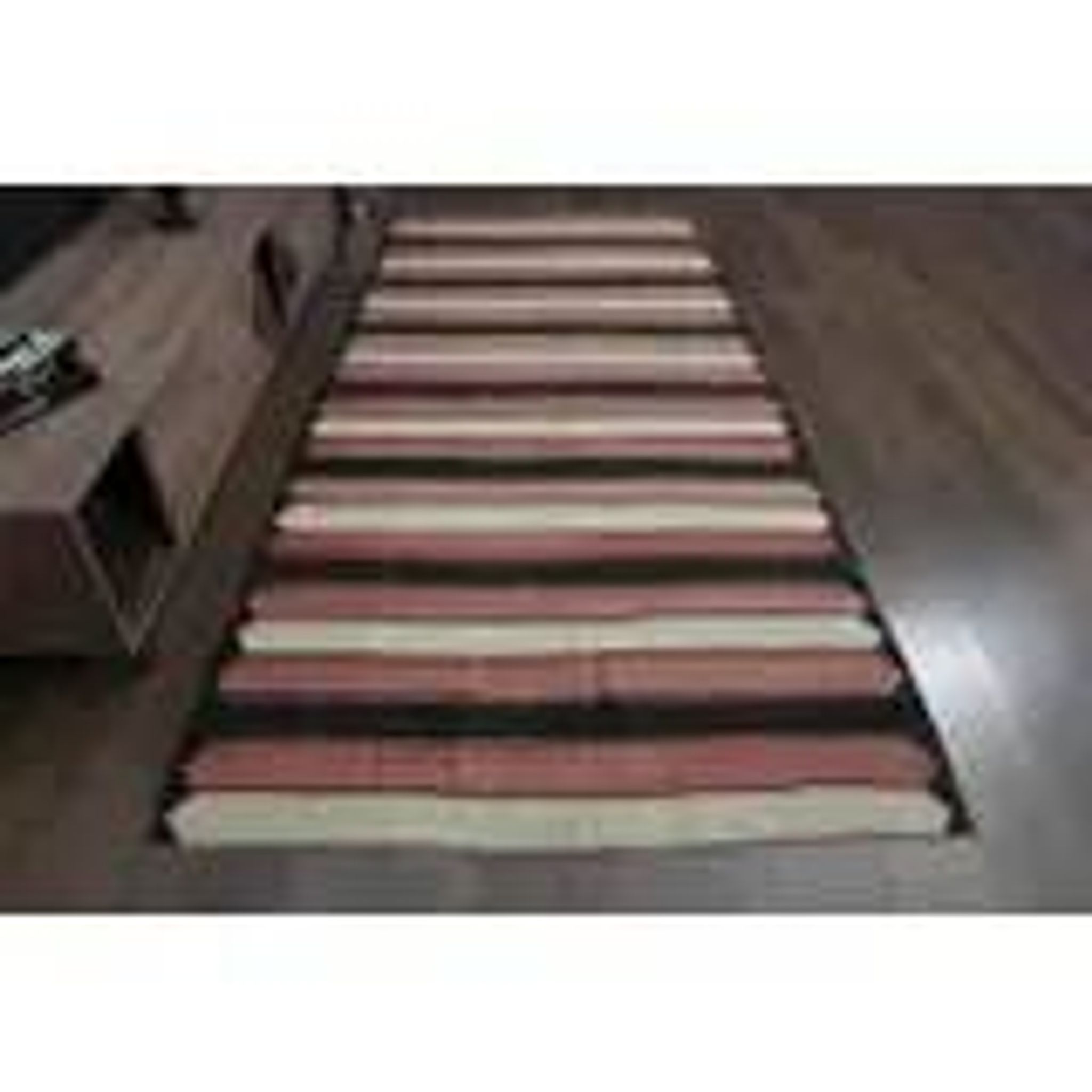 Striped Turkish Vintage Orange Beige Brown Kilim Wool Runner Rugs 142x315
