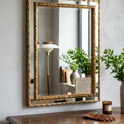 Miroir mural ancien en bois doré – glace Saint-Gobain