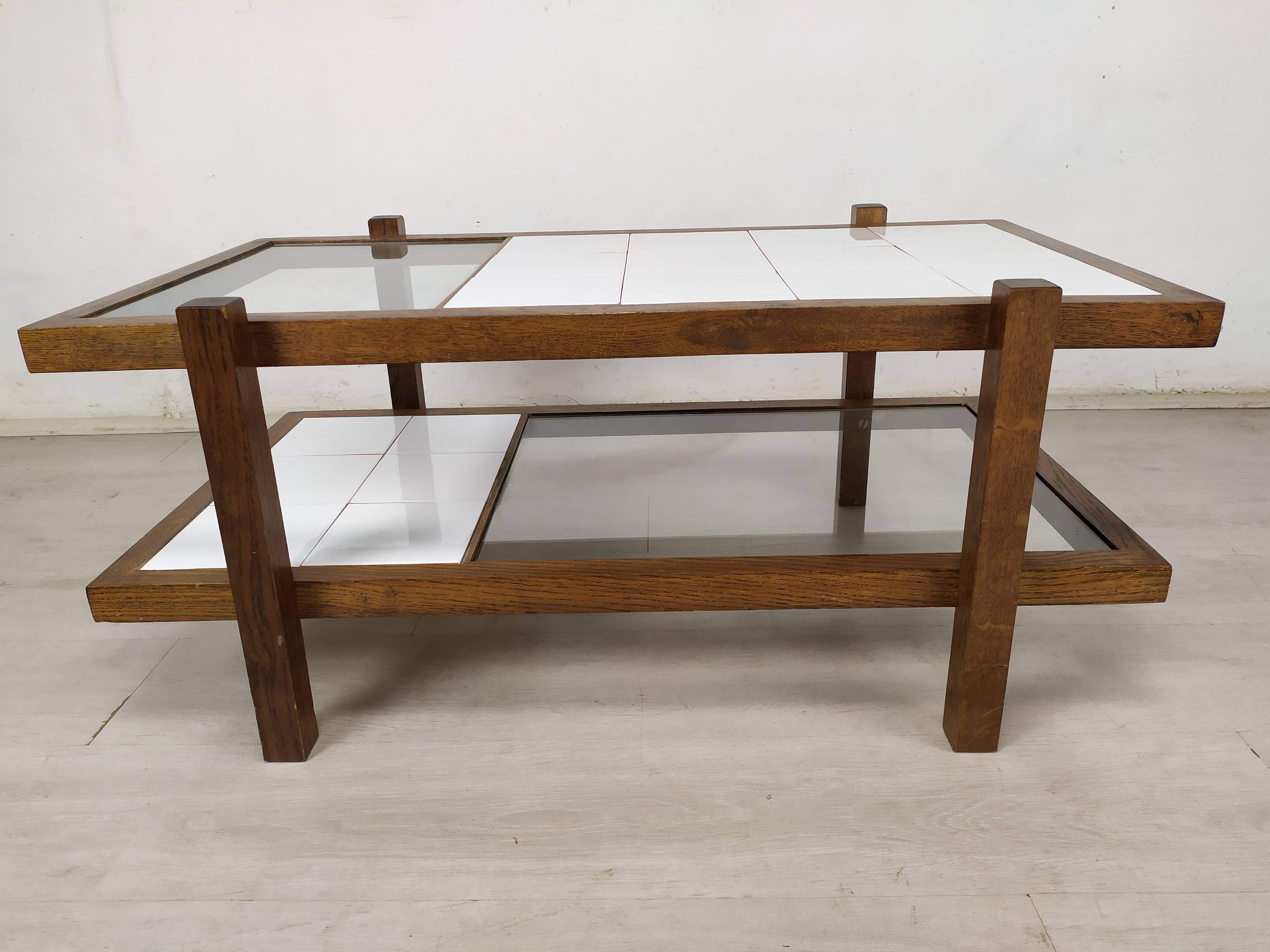 Vintage coffee table double trays